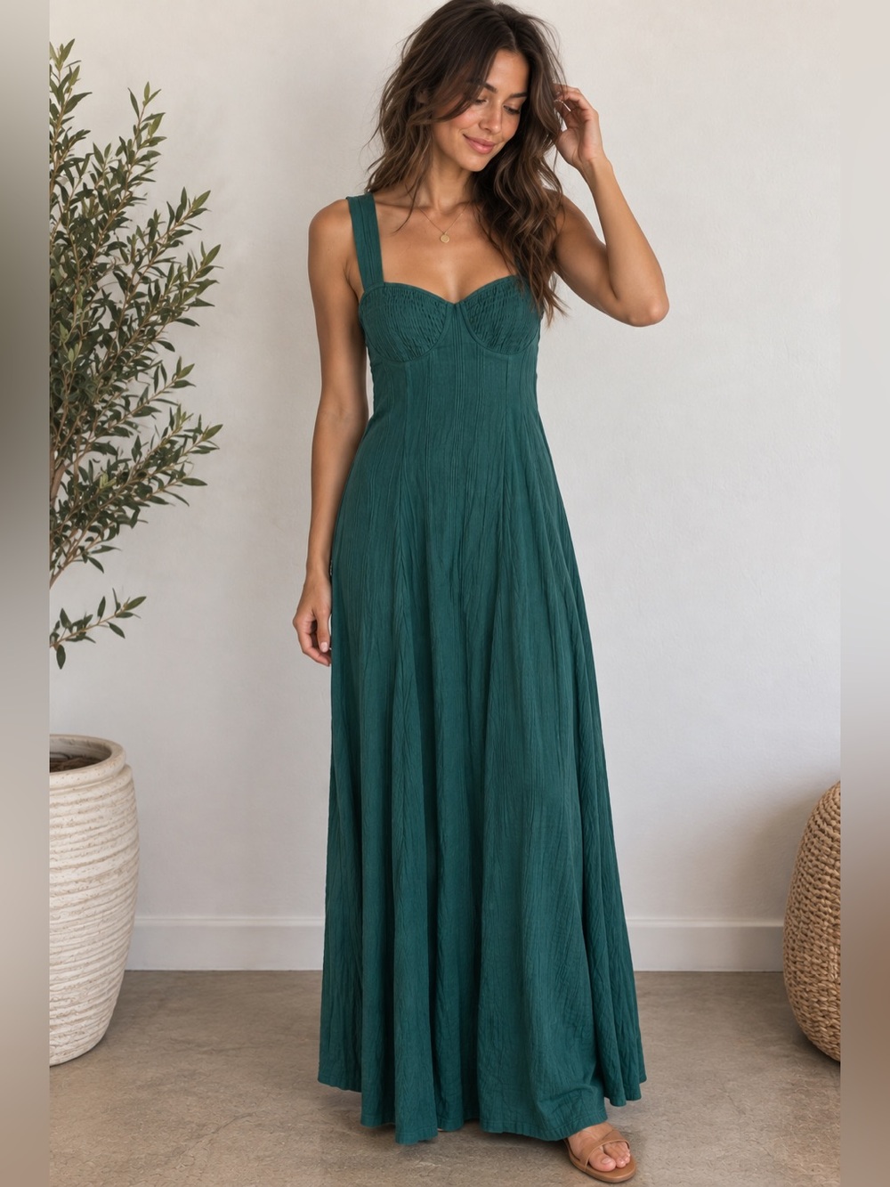 🌿 FP Beach Free People Bustier Maxi Dress Size Small 🌿